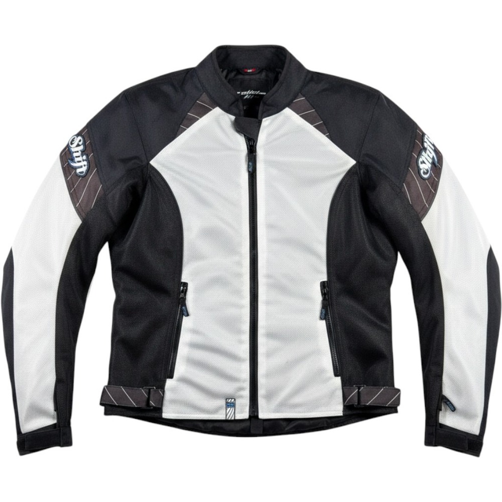 Shift Motorcycle Jacket Womens Large Mesh Padded Protective Armor Black White
